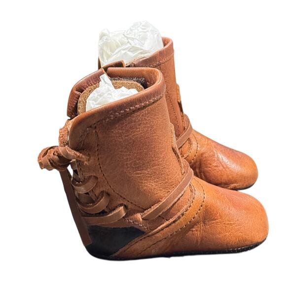 Freebird Baby Coal Leather Tall Western Boho Boots Size 3-6 Months in Brown NEW - Picture 7 of 10